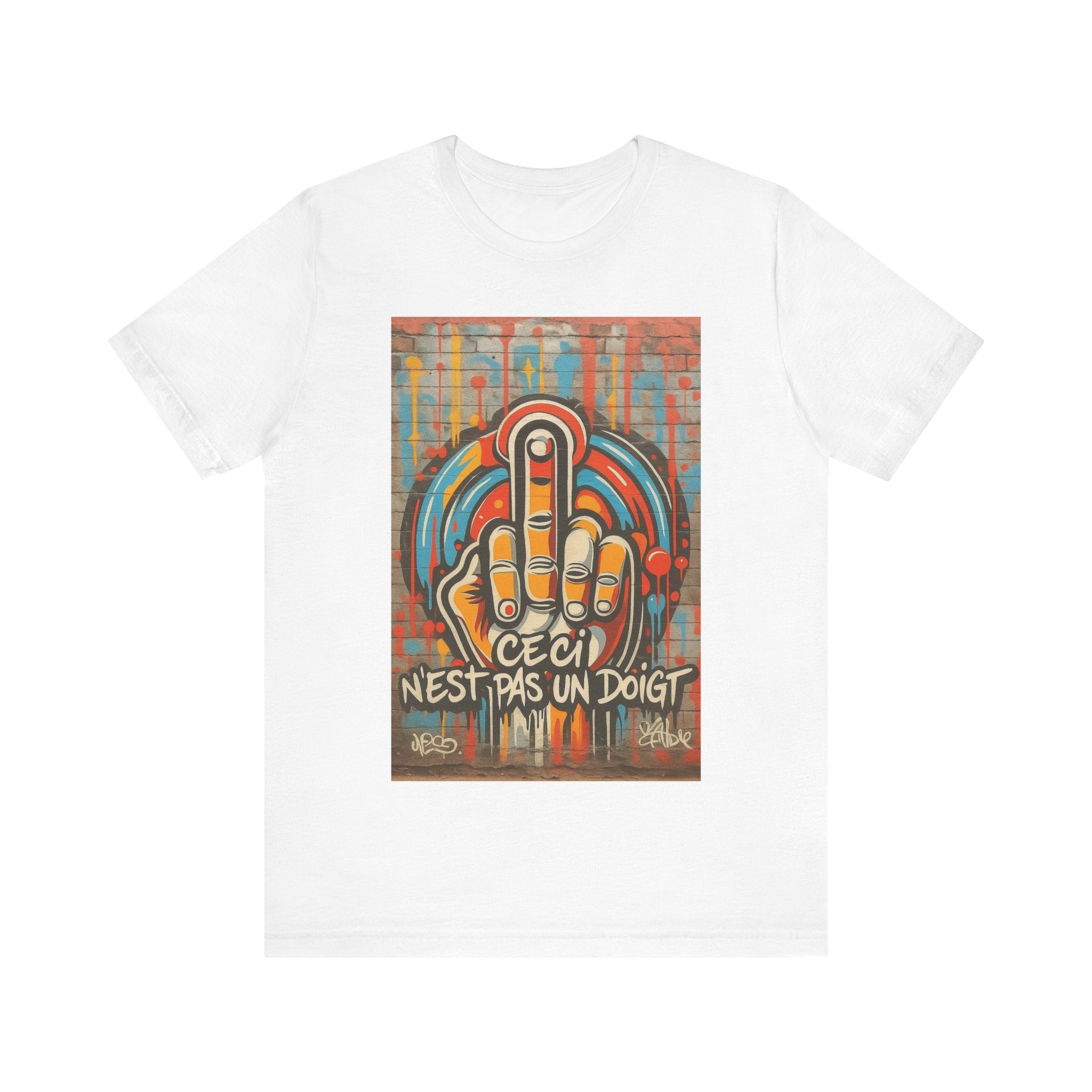 T Shirt 'Ceci n'est pas un doigt' Middle Finger Street Art T‑Shirt