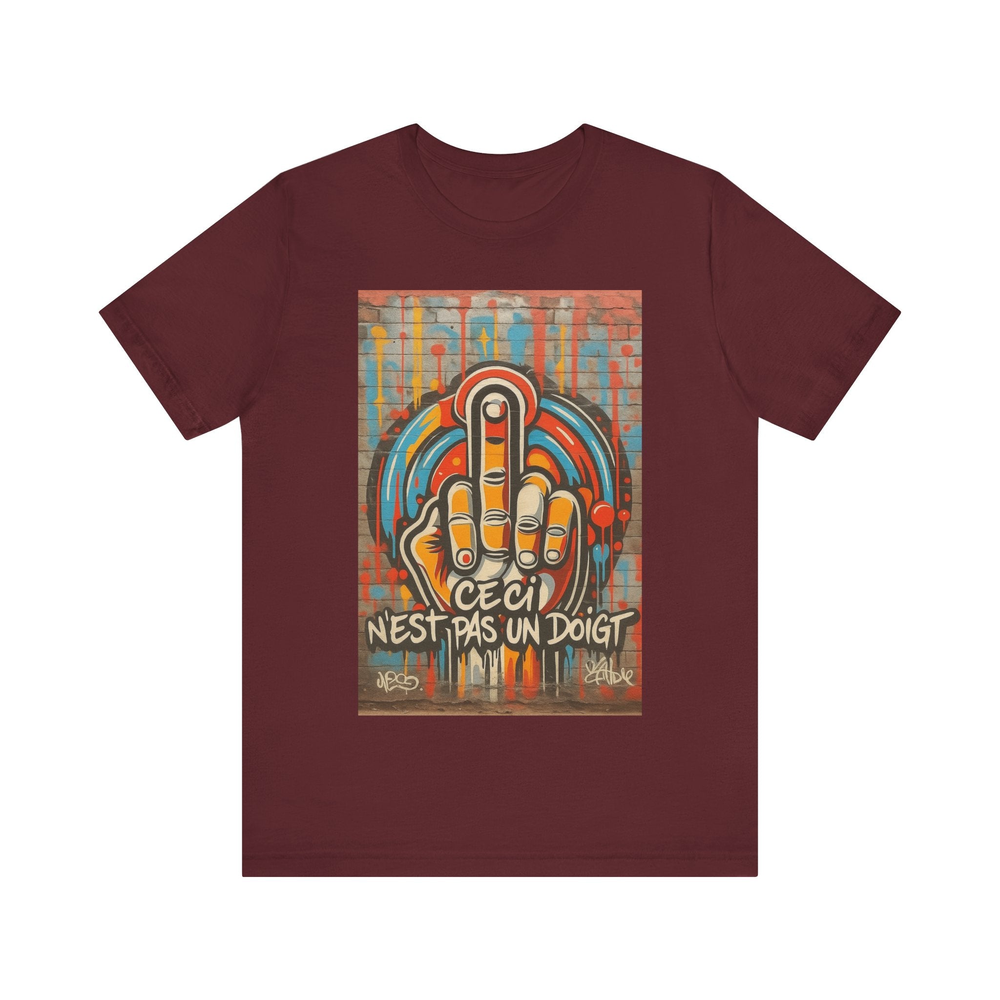 T Shirt 'Ceci n'est pas un doigt' Middle Finger Street Art T‑Shirt