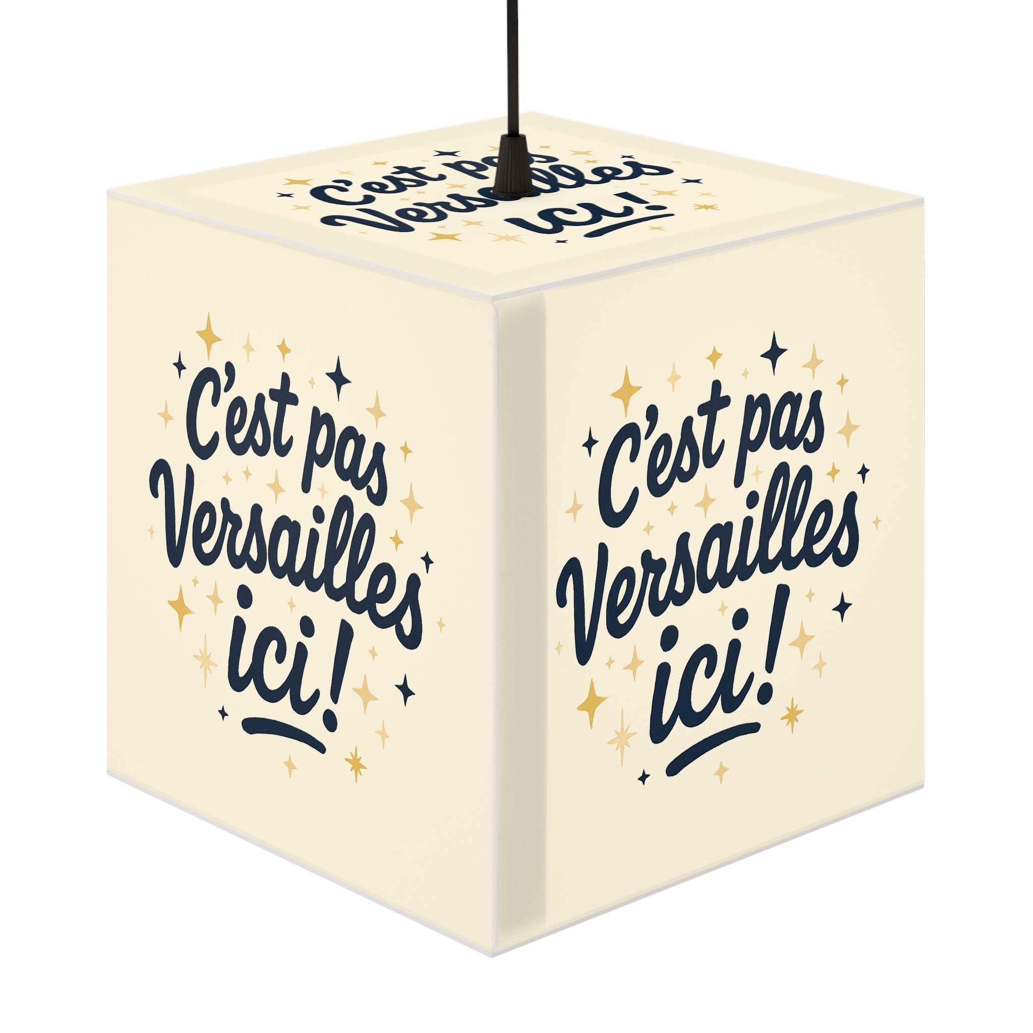C'est pas Versailles ici! Light Cube Lamp — French Phrase Decorative Night Light