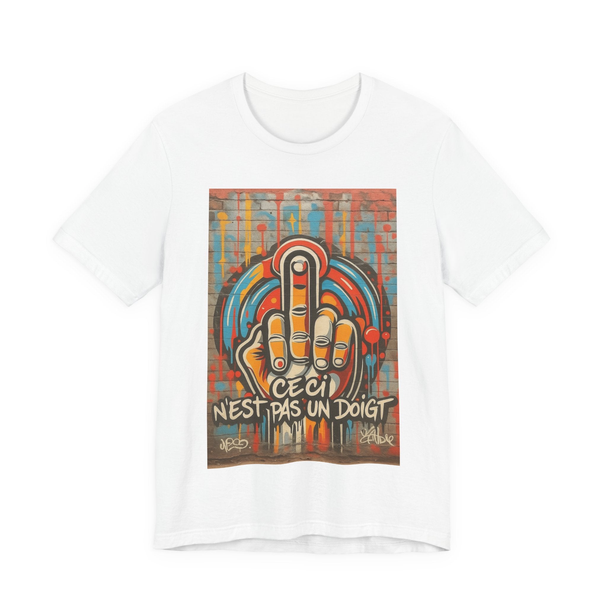 T Shirt 'Ceci n'est pas un doigt' Middle Finger Street Art T‑Shirt