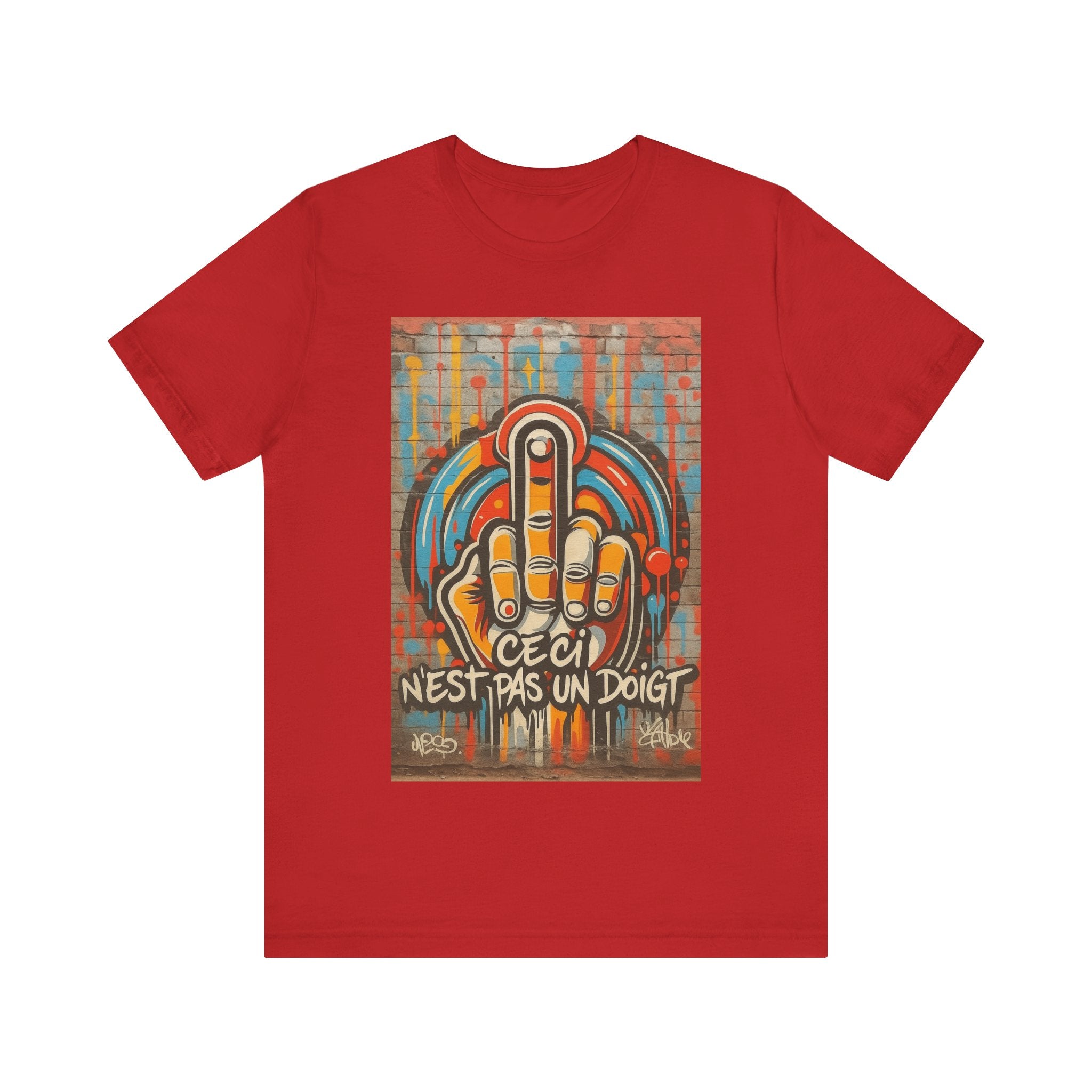 T Shirt 'Ceci n'est pas un doigt' Middle Finger Street Art T‑Shirt