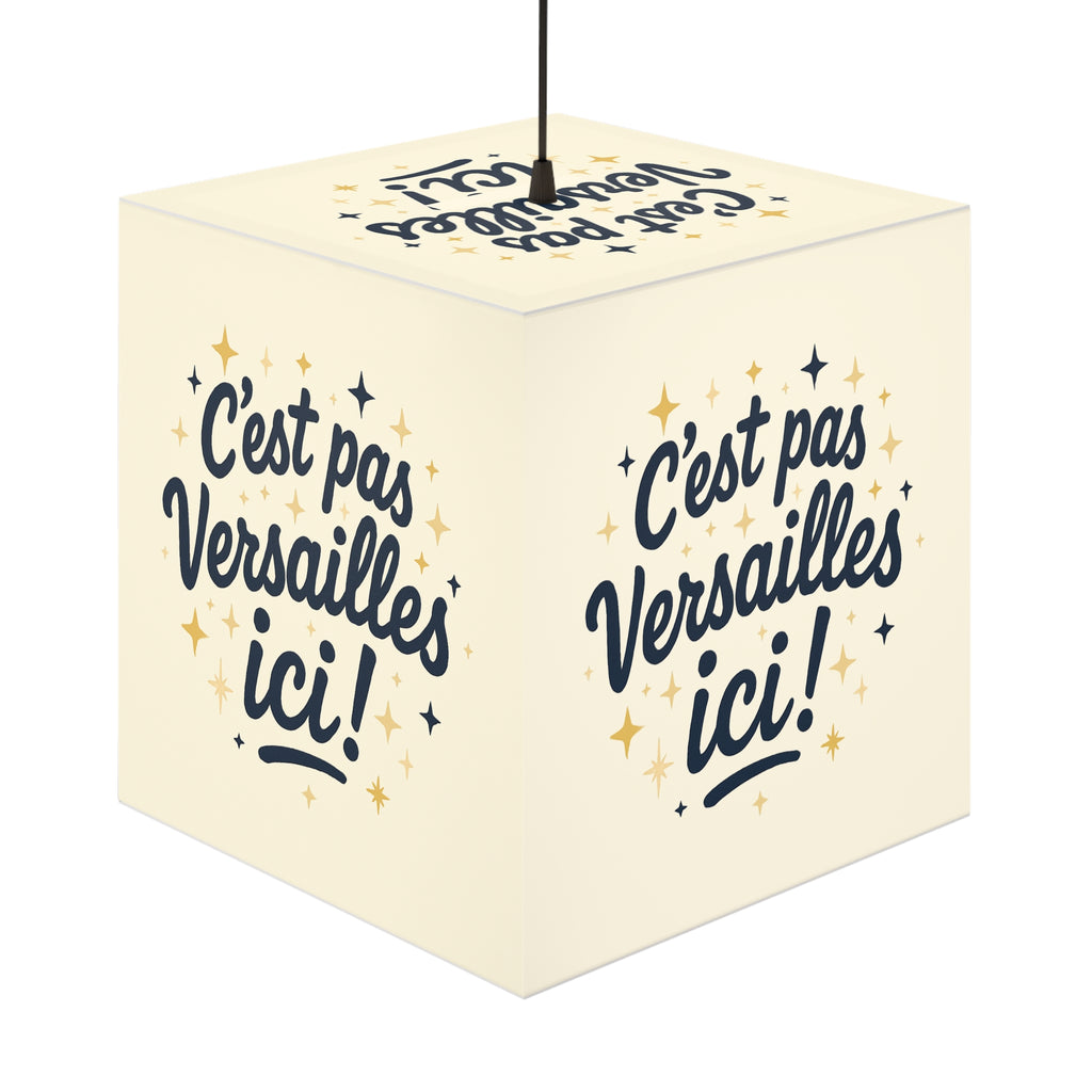 C'est pas Versailles ici! Light Cube Lamp — French Phrase Decorative Night Light