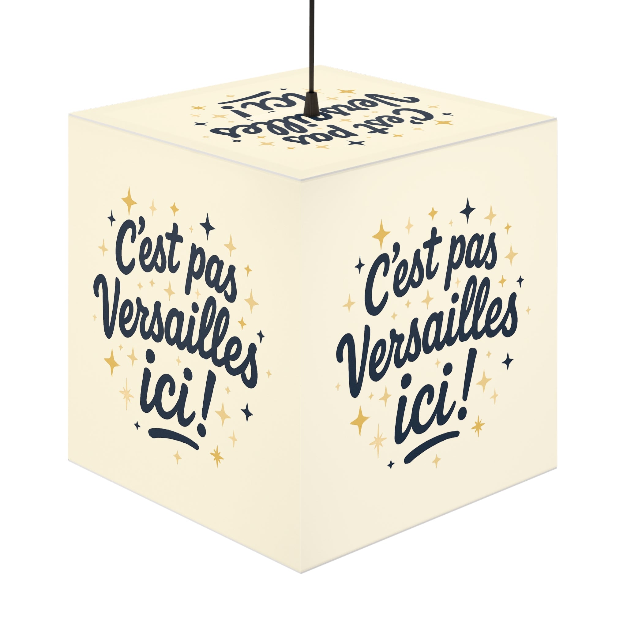 C'est pas Versailles ici! Light Cube Lamp — French Phrase Decorative Night Light