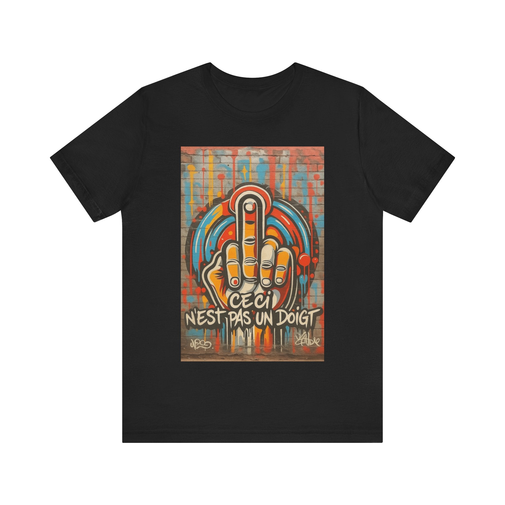 T Shirt 'Ceci n'est pas un doigt' Middle Finger Street Art T‑Shirt