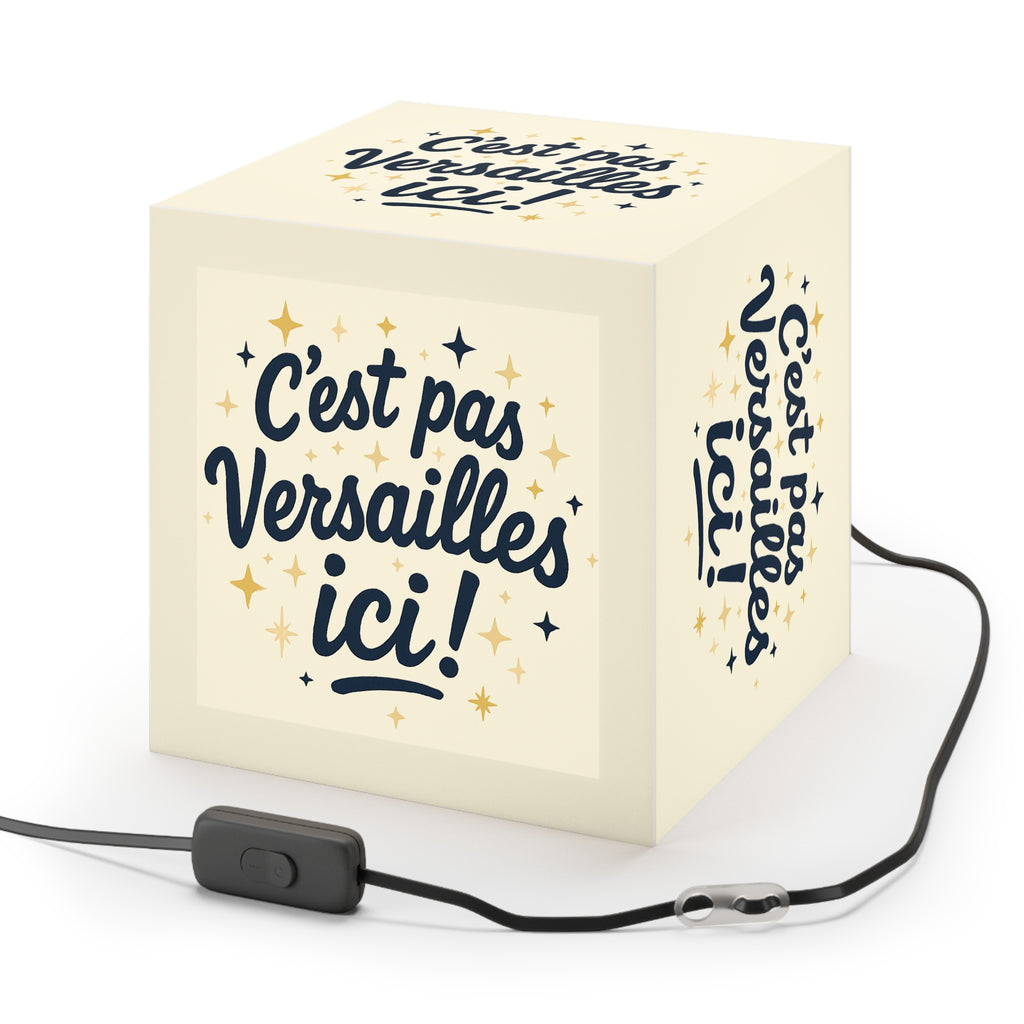 C'est pas Versailles ici! Light Cube Lamp — French Phrase Decorative Night Light