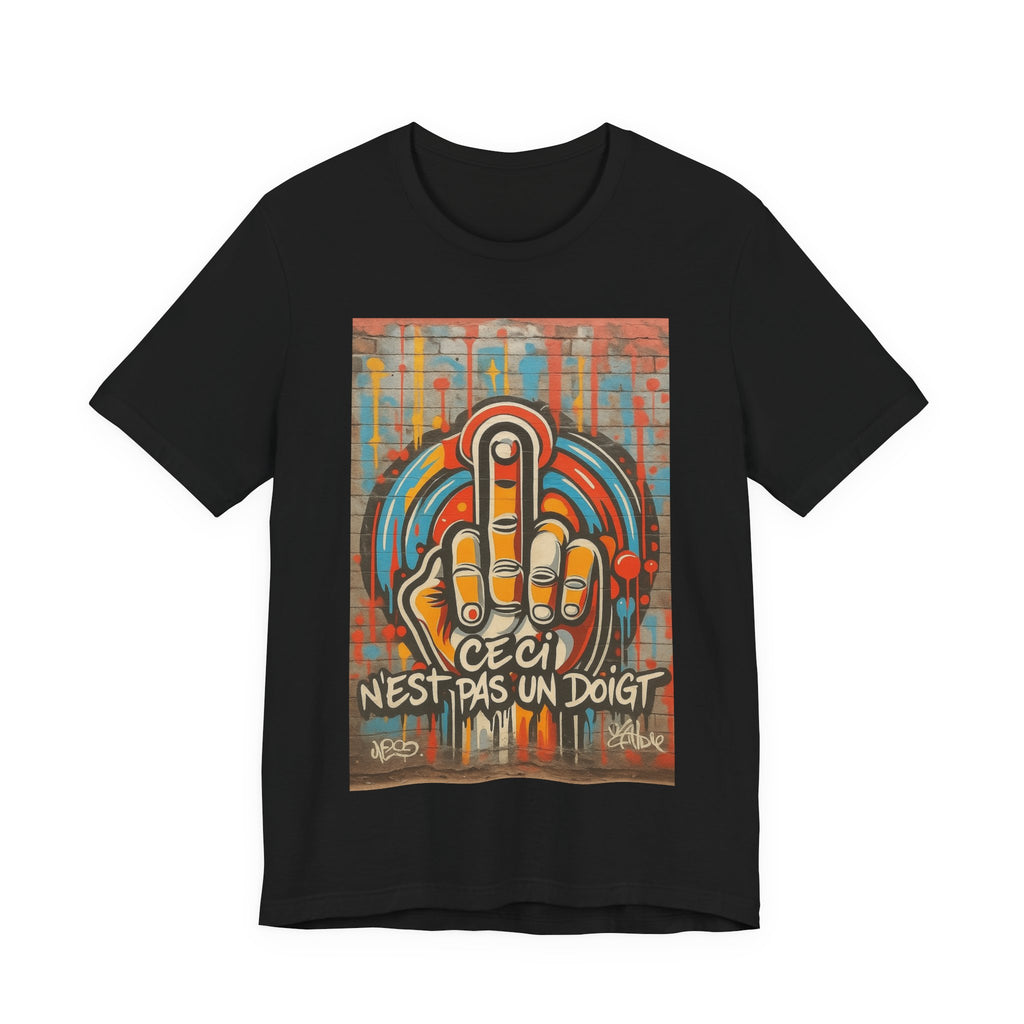 T Shirt 'Ceci n'est pas un doigt' Middle Finger Street Art T‑Shirt
