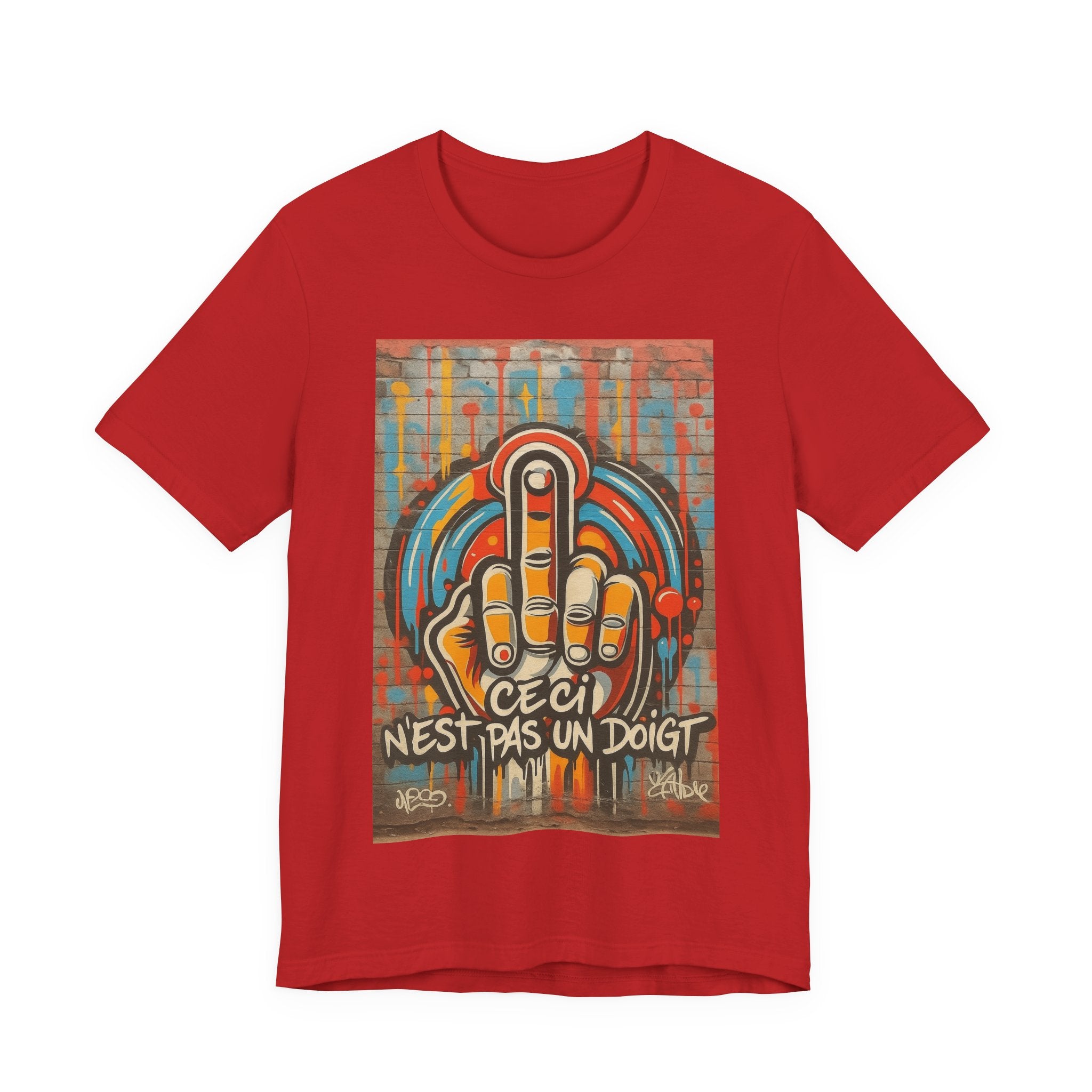 T Shirt 'Ceci n'est pas un doigt' Middle Finger Street Art T‑Shirt