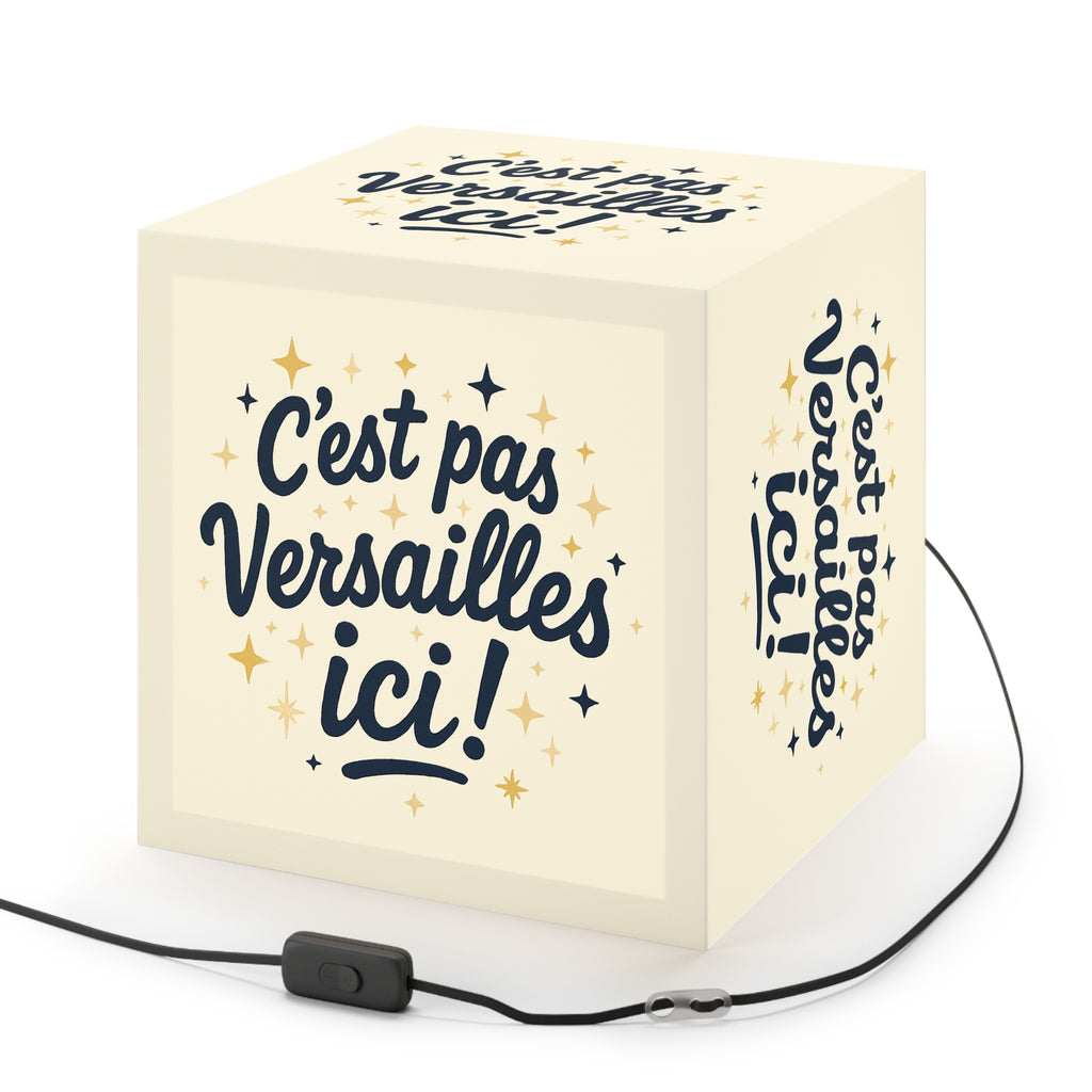 C'est pas Versailles ici! Light Cube Lamp — French Phrase Decorative Night Light
