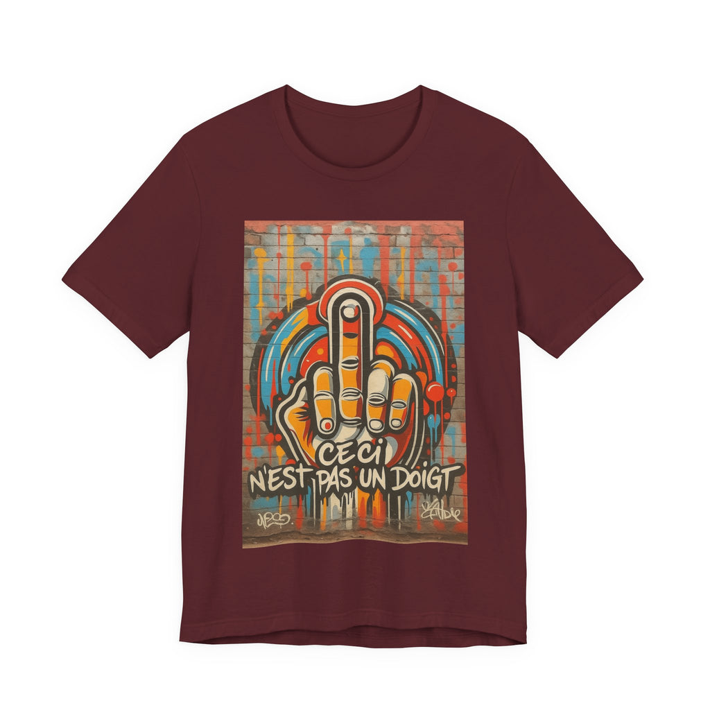 T Shirt 'Ceci n'est pas un doigt' Middle Finger Street Art T‑Shirt